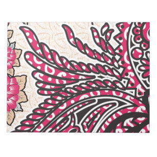 Ein dekoratives Paisley-Design mit lebendigem Rot Notizblock