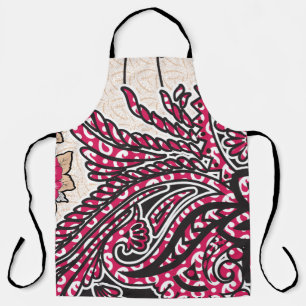 Ein dekoratives Paisley-Design mit lebendigem Rot Schürze