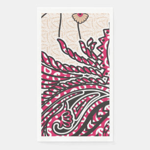 Ein dekoratives Paisley-Design mit lebendigem Rot Serviette