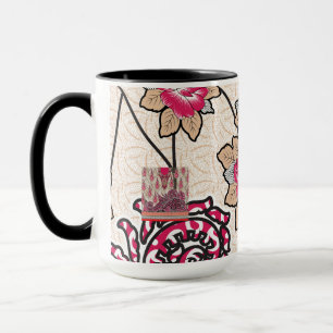 Ein dekoratives Paisley-Design mit lebendigem Rot Tasse