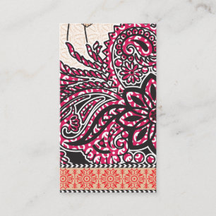 Ein dekoratives Paisley-Design mit lebendigem Rot Visitenkarte