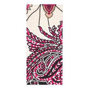 Ein dekoratives Paisley-Design mit lebendigem Rot Werbekarte