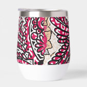 Ein dekoratives Paisley-Design mit lebhaftem Rot u (Rechts)