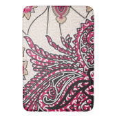 Ein dekoratives Paisley-Design mit lebhaftem Rot u Badematte (Vorderseite Vertikal)