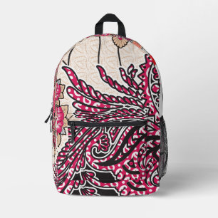 Ein dekoratives Paisley-Design mit lebhaftem Rot u Bedruckter Rucksack