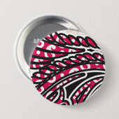 Ein dekoratives Paisley-Design mit lebhaftem Rot u Button (Vorne & Hinten)