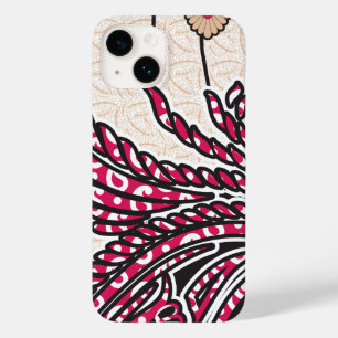 Ein dekoratives Paisley-Design mit lebhaftem Rot u Case-Mate iPhone 14 Hülle