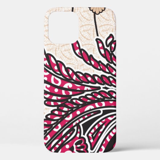 Ein dekoratives Paisley-Design mit lebhaftem Rot u Case-Mate iPhone Hülle (Rückseite)
