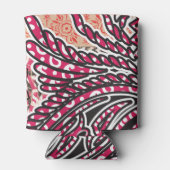 Ein dekoratives Paisley-Design mit lebhaftem Rot u Dosenkühler (Rückseite)