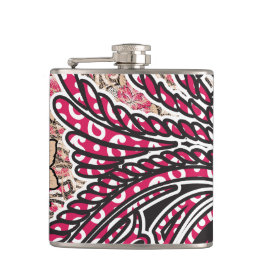 Ein dekoratives Paisley-Design mit lebhaftem Rot u Flachmann