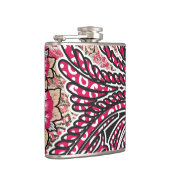 Ein dekoratives Paisley-Design mit lebhaftem Rot u Flachmann (Rechts)