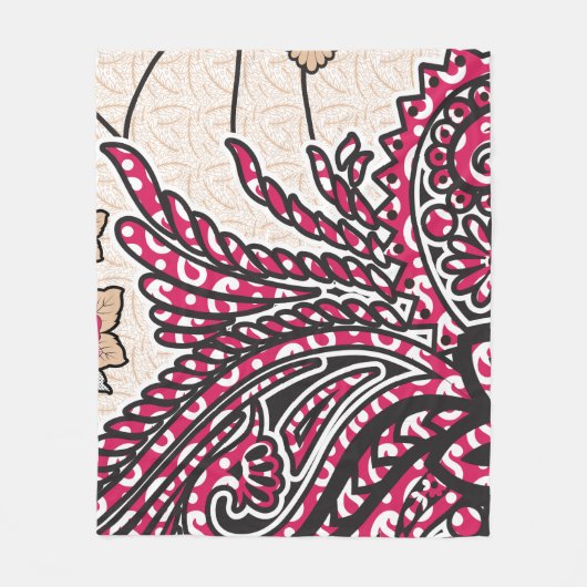 Ein dekoratives Paisley-Design mit lebhaftem Rot u Fleecedecke (Vorderseite)