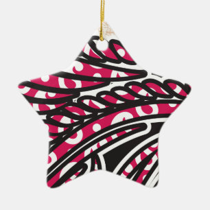 Ein dekoratives Paisley-Design mit lebhaftem Rot u Keramik Ornament