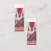 Ein dekoratives Paisley-Design mit lebhaftem Rot u Mini Visitenkarte (Vorne/Hinten)