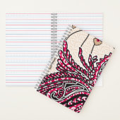 Ein dekoratives Paisley-Design mit lebhaftem Rot u Notizblock (Innen)
