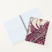 Ein dekoratives Paisley-Design mit lebhaftem Rot u Notizblock (Innenseite)