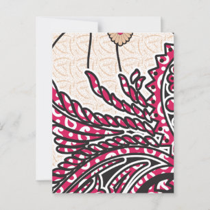 Ein dekoratives Paisley-Design mit lebhaftem Rot u Postkarte