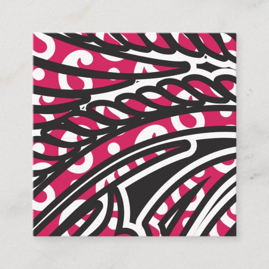 Ein dekoratives Paisley-Design mit lebhaftem Rot u Quadratische Visitenkarte (Vorderseite)