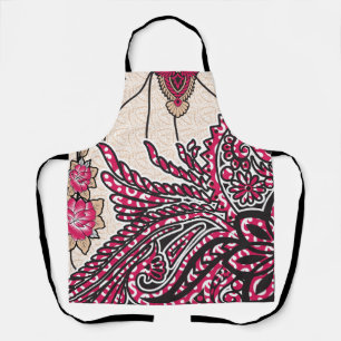Ein dekoratives Paisley-Design mit lebhaftem Rot u Schürze
