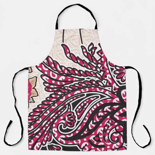 Ein dekoratives Paisley-Design mit lebhaftem Rot u Schürze (Vorderseite)