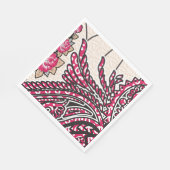 Ein dekoratives Paisley-Design mit lebhaftem Rot u Serviette (Ecke)