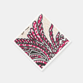 Ein dekoratives Paisley-Design mit lebhaftem Rot u Serviette (Ecke)