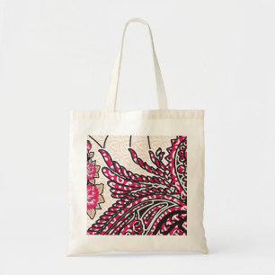 Ein dekoratives Paisley-Design mit lebhaftem Rot u Tragetasche
