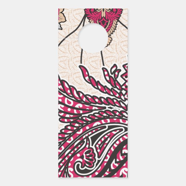 Ein dekoratives Paisley-Design mit lebhaftem Rot u Türanhänger (Vorderseite)