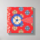 Ein dekoratives Paisley-Muster in Rot und Blau, en Leinwanddruck (Vorderseite)