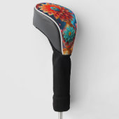 Ein dekoriertes Golfschlägercover Golf Headcover (angewinkelt)