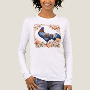 Ein Delaware Blue Hen umgeben von Pfirsichblüten Tri-Blend Shirt