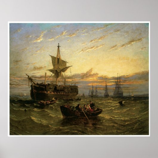 Ein demontierter Ostindianman in der Themse-Mündun Poster (Vorne)