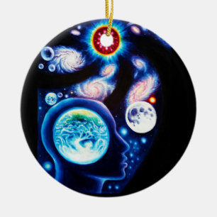 Ein Denker und seine Sicht des Universums Keramik Ornament
