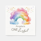 Ein derber Regenbogen-Kindergeburtstag Serviette (Vorderseite)