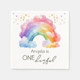 Ein derber Regenbogen-Kindergeburtstag Serviette