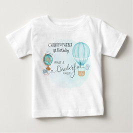Ein derful World Blue Hot Air Ballon 1. Geburtstag Baby T-shirt