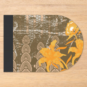 ein Design eines Gemäldes mit gelben Blumen darauf Acryleinladungen