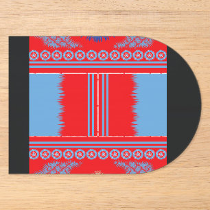 ein Design eines roten und blauen Musters Acryleinladungen