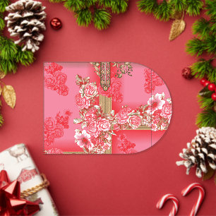ein Design mit einem rosa und goldenen Hintergrund Acryleinladungen