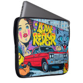 Ein detailliertes Bild von Graffiti zeichnend. Kon Laptopschutzhülle (Vorne Rechts)