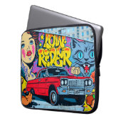 Ein detailliertes Bild von Graffiti zeichnend. Kon Laptopschutzhülle (Vorderseite Links)