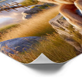 Ein deutscher Hirte in einer rustikalen Landschaft Poster (Ecke)