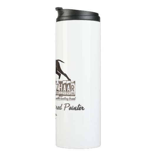 Ein deutscher Kurzzeiger Thermosbecher (Nach rechts gedreht)