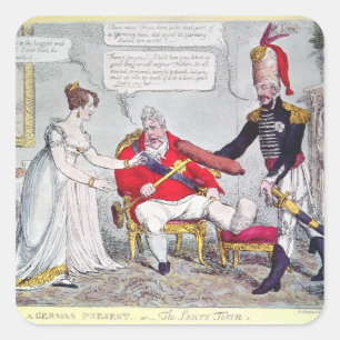 Ein deutsches Geschenk für das Ochsen des Löwen Quadratischer Aufkleber