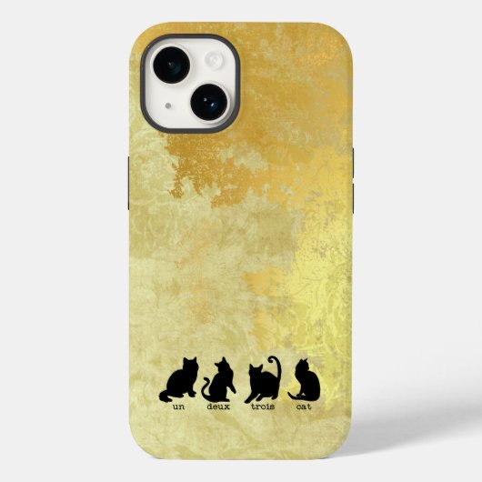 Ein Deux Trois Cat Imitate Goldblatt beklebt niedl Case-Mate iPhone Hülle (Rückseite)