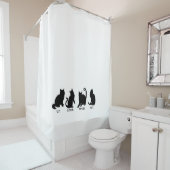 Ein Deux Trois Katzenkatzenbad mit schwarzer Silho Duschvorhang (Beispiel)