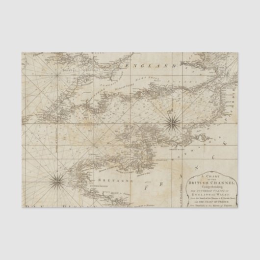 Ein Diagramm des britischen Kanals Seidenpapier (Vorderseite)