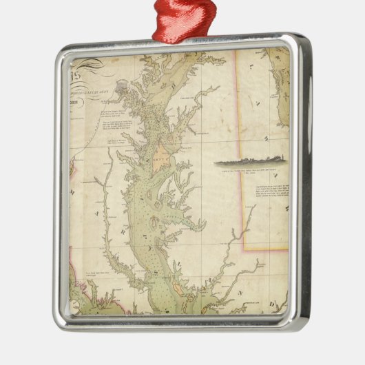 Ein Diagramm des Chesapeakes und der Silbernes Ornament (Links)