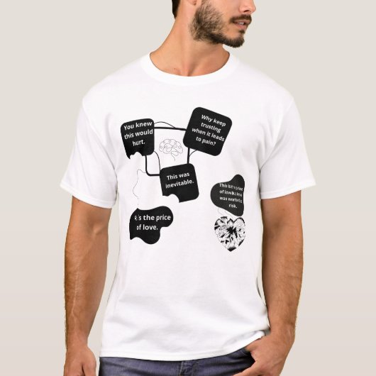 Ein Dialog von Herz, Gehirn, Logik und Emotion. T-Shirt (Vorderseite)