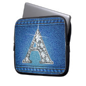 Ein "Diamant"-Denim-Stitching-Elektronik-Beutel Laptopschutzhülle (Vorderseite Links)